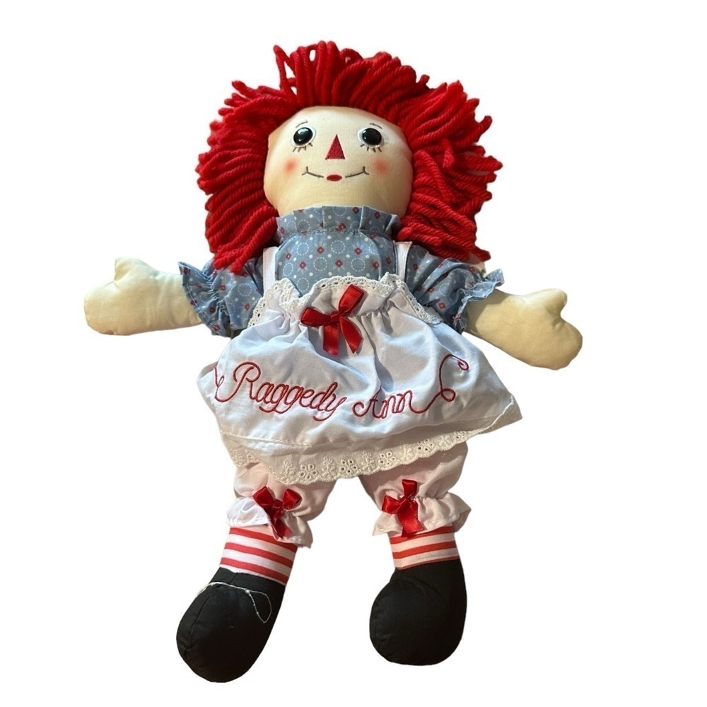 Raggedy Ann Embroidered Doll Plush Handmade Aurora 2012 Hasbro Ragdoll Annie 13"